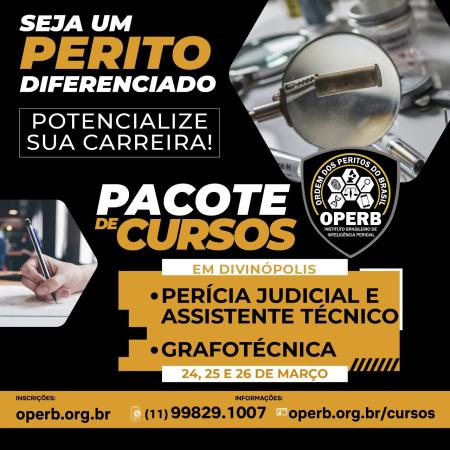 Combo Perito Judicial + Grafotécnica (Presencial - Em Divinópolis/MG)